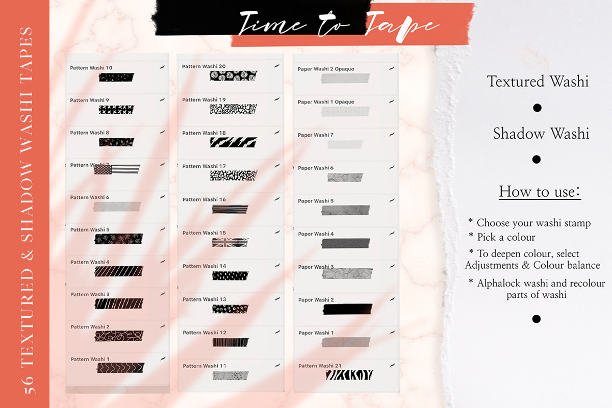 205 Washi Tape Bundle for Procreate, a Brush Add-On by OkayAnnie Designs (Photo 11 of 22)