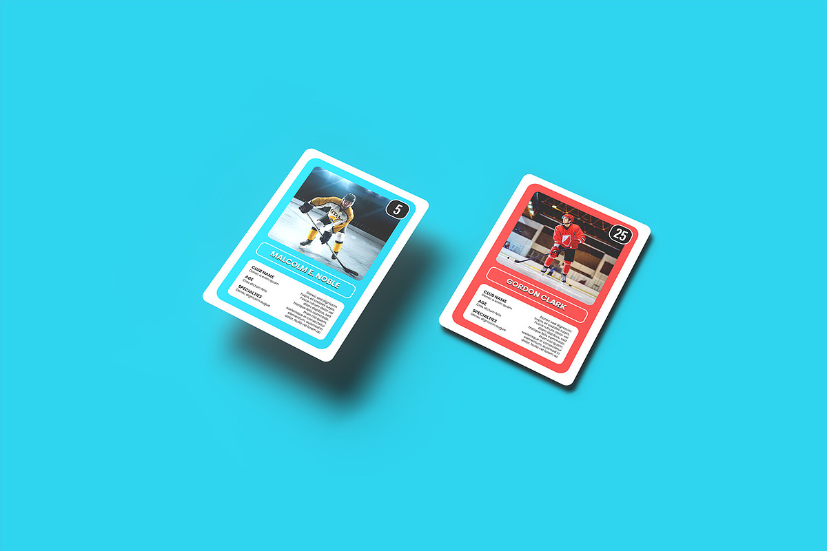 Trading Cards Mockup v.4 - 12 views, a Merchandise Mockup by Illusiongraphic (Photo 3 of 25)