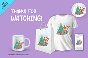 Cartoon Deer and Christmas Tree., an Animal Illustration by KENO Mascots (Thumbnail 3 of 3)