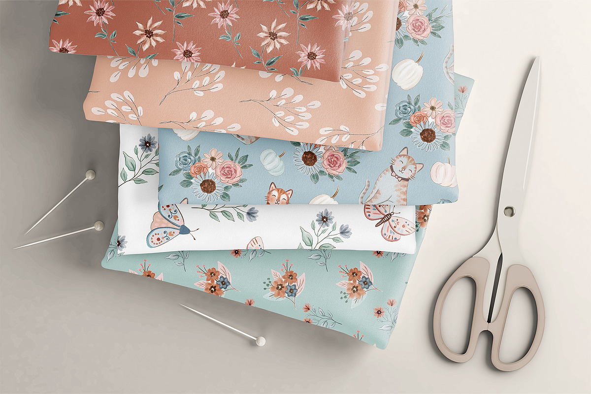 Floral Fall Patterns, a Pattern Graphic by Rosabebe (Photo 2 of 3)