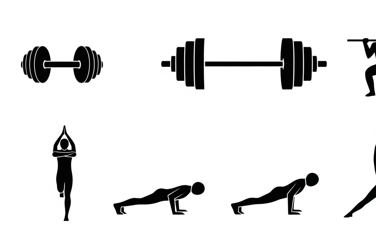 Fitness Workout Silhouette Icon Set, an Illustration by musafir_fashion (Photo 19 of 51)
