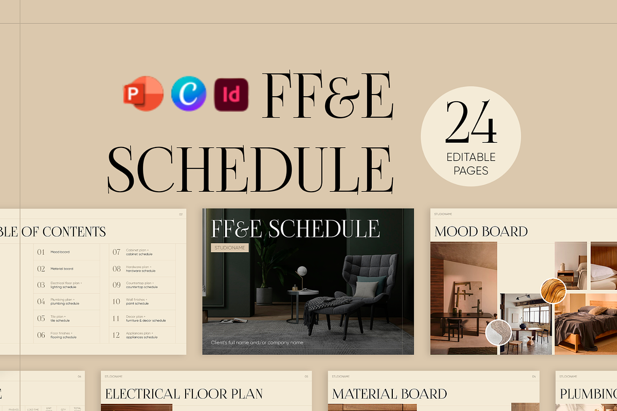 F&E Schedule Interior Template, a Presentation Template by Trendingdigital (Photo 1 of 8)