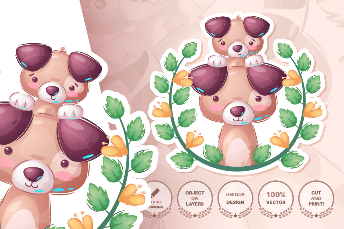 Set cute sticker - seamless pattern, a Pattern Graphic by rwgusev