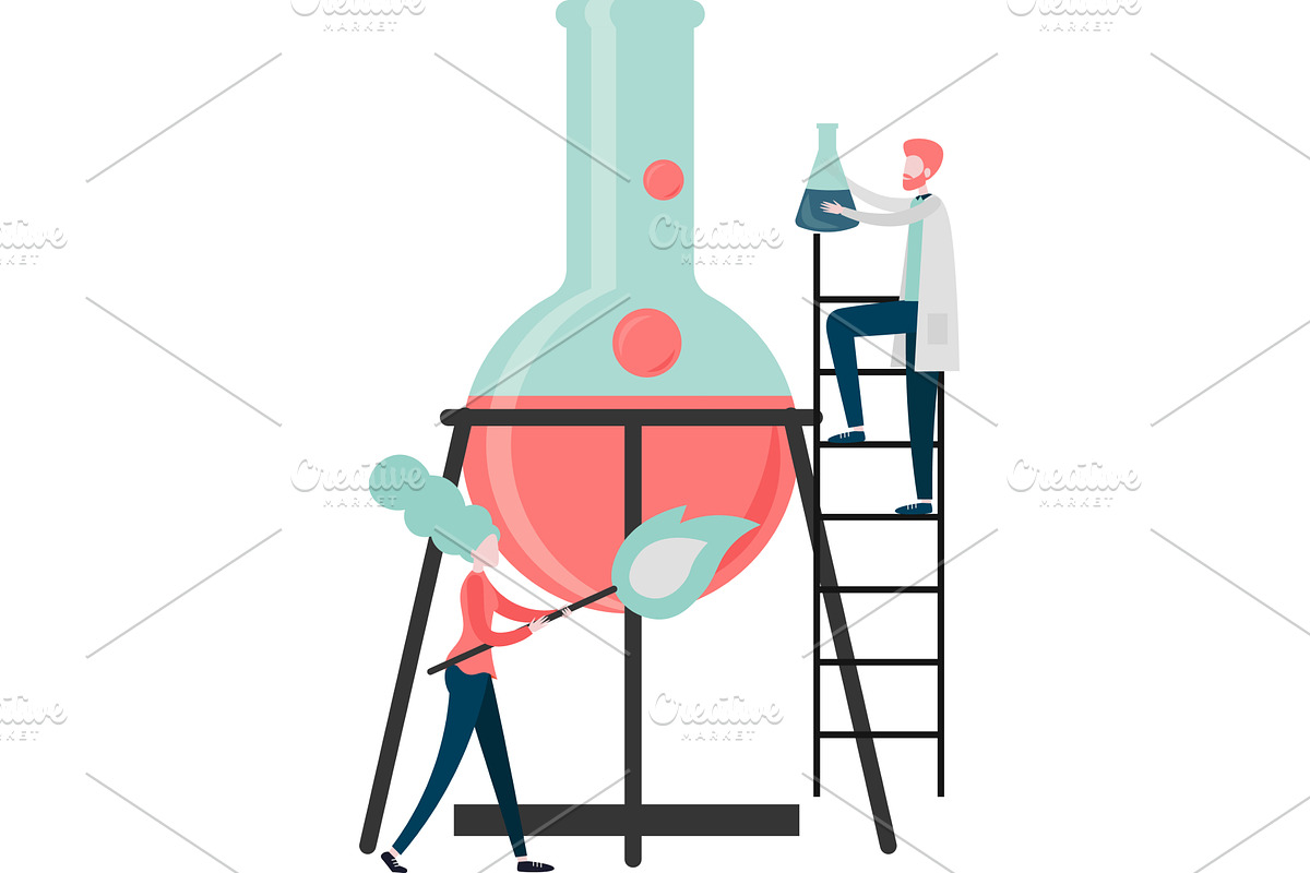 Doctor researchers team conducting, an Illustration by Sky Pics Studio