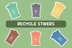 Eco recycle stickers, an Object Graphic by Sabina_Ava