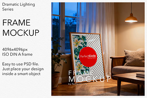 Living Room Poster Frame Mockup ISO