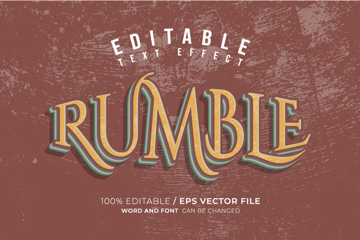 Rumble Vintage Editable Text Effect, a Brushes & More by Brainwave (Photo 1 of 2)