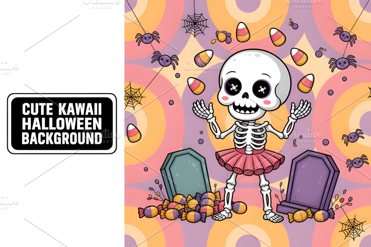 Cute Kawaii Halloween Background, a Background Graphic by Coco Bloom (Photo 5 of 8)