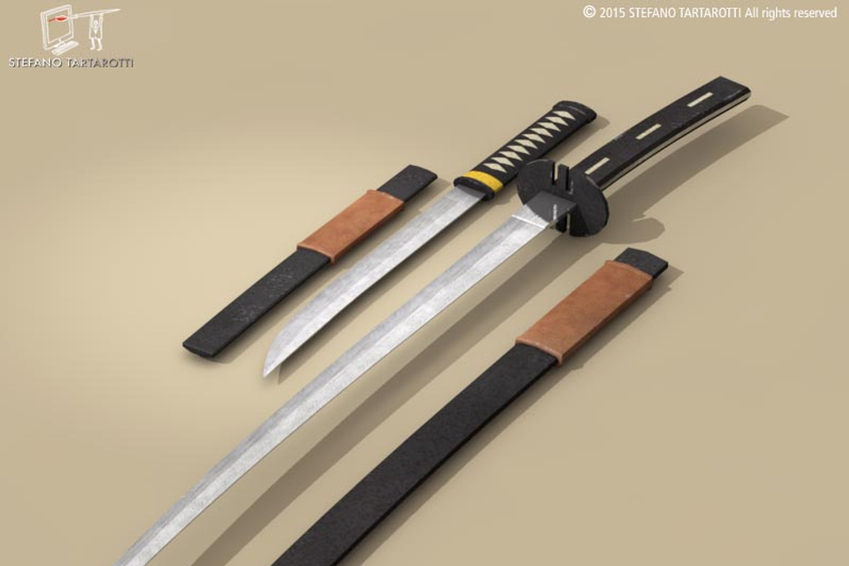 Katana and Wakizashi, an Object 3D Model by Tartino 3D models (Photo 2 of 7)