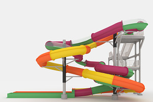 3D Model Waterpark Slide 3