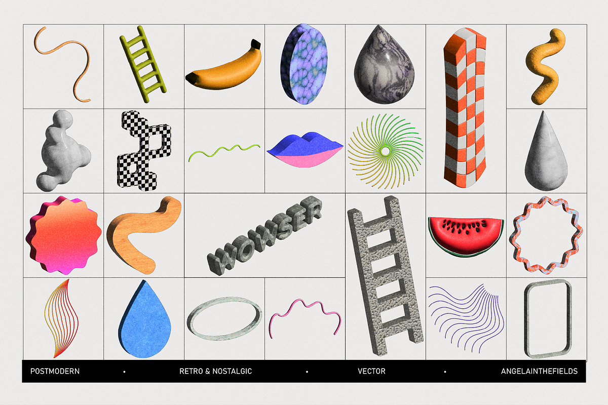 Neo 3D Postmodern Elements 2, an Object Graphic by angelainthefields (Photo 6 of 13)