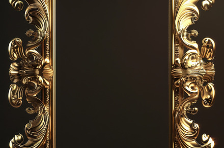 Golden decorative frame, an Arts & Entertainment Photo by Handmadefont