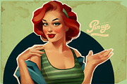 Pin-up woman, a Person Illustration by Ira Cvetnaya (Thumbnail 1 of 3)