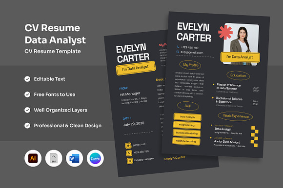Modern Resume Layout for Startup Job preview 3