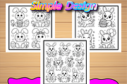 Cute Cartoon Easter Bunny Coloring, an Animal Illustration by Design Home (Thumbnail 2 of 5)