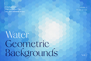 6 Blue Water Geometric Backgrounds