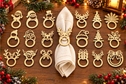 Christmas Napkin Rings Laser Cut SVG, an Object Graphic by DreamCafeArt (Thumbnail 2 of 7)