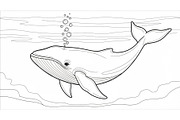 Whale Line Art Vector Bundle, an Illustration by yasushie (Thumbnail 28 of 51)
