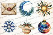 Celestial Christmas Clipart, an Illustration by DreamCafeArt (Thumbnail 4 of 7)