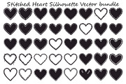Stitched Heart Silhouette Vector Bun, an Illustration by Designs_River (Thumbnail 1 of 41)