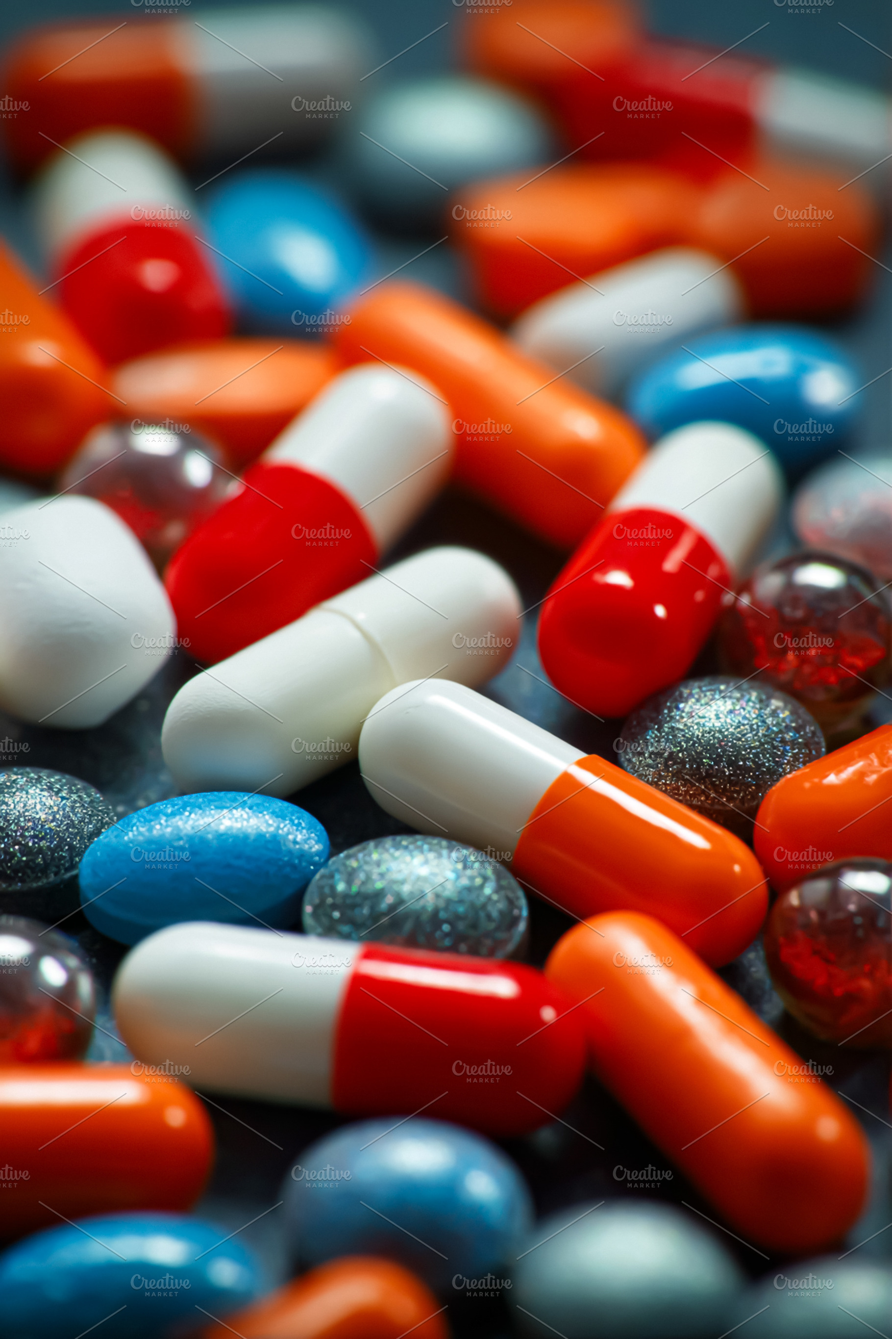 Medicine pills and capsules concept representing healthcare, pha, a Photo by Studio ANNA