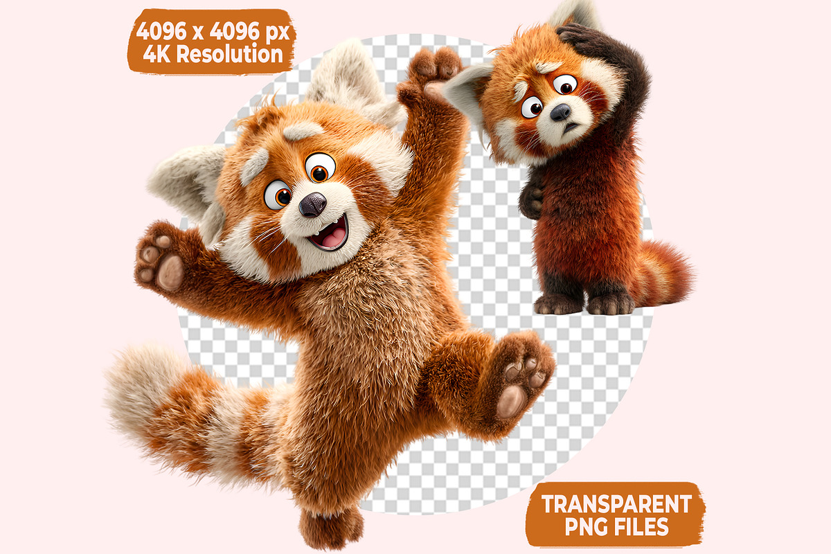 Red Panda PNG Clipart Bundle, a Graphic by M9 Design (Photo 9 of 10)