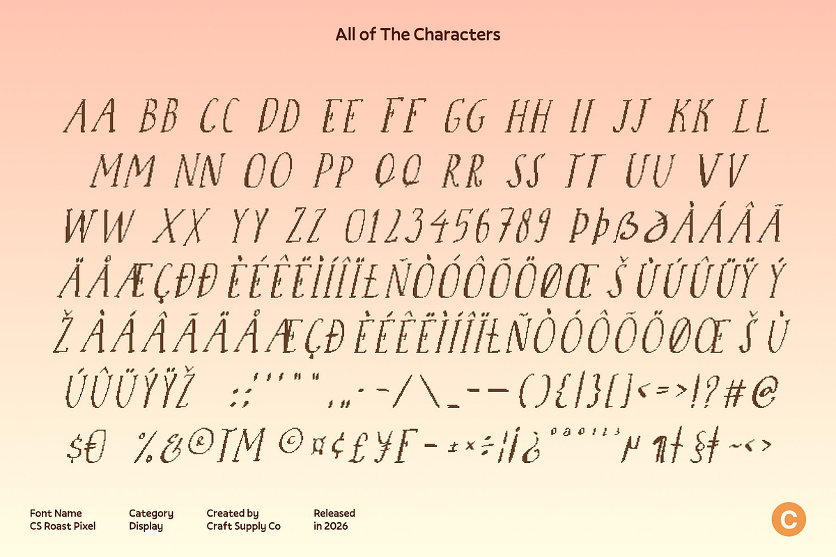 CS Roast Pixel, a Serif Font by Craft Supply Co. (Photo 8 of 8)