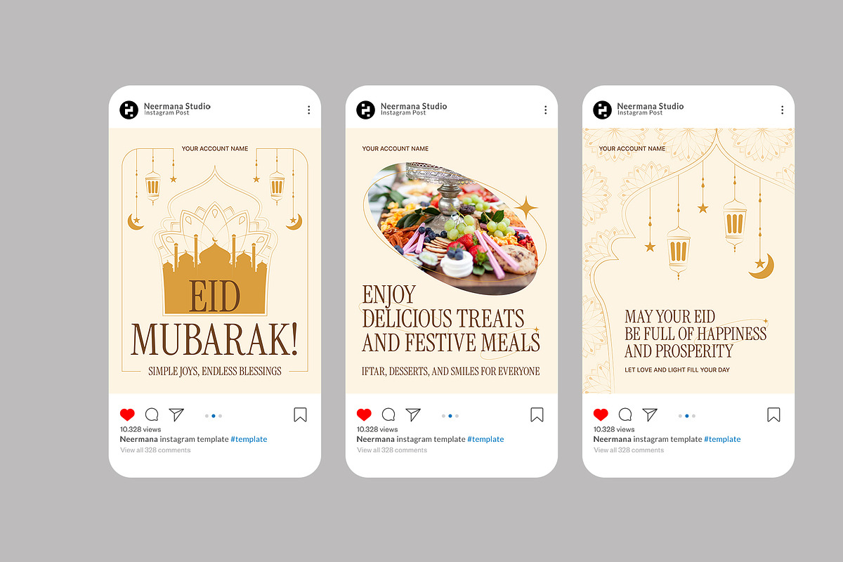 Eid Greeting Instagram Post, a Social Media Template by Neermana (Photo 4 of 4)