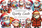 Quirky Santa PNG Clipart Bundle, an Illustration by designcity5 (Thumbnail 1 of 5)