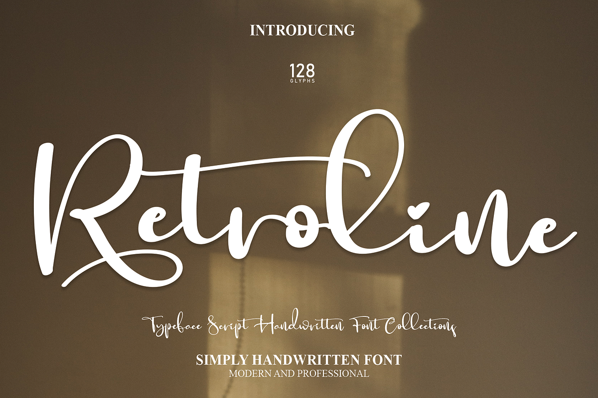Retroline | Script Font, a Script Font by Scratchones