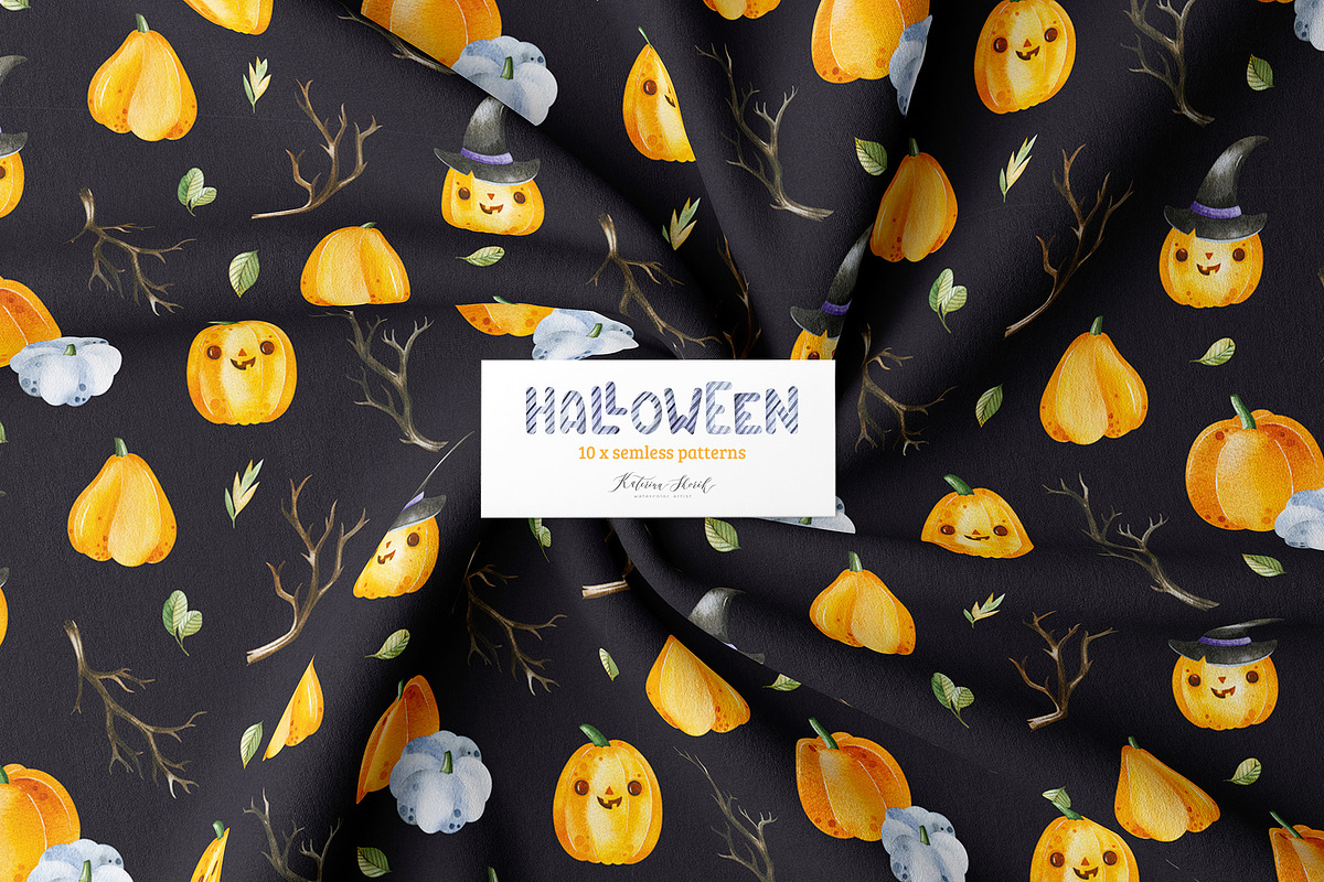 Halloween.Cute watercolor collection, a Decorative Illustration by Kate_Rina (Photo 8 of 11)