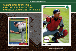 1990's Pro Baseball Card Templates