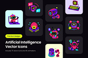 Bundle of Flat AI Icons, a Duotone Icon by Creative Stall (Thumbnail 1 of 11)