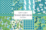 Chinoiserie Blue Green Patterns, a Pattern Graphic by RachelStudio (Thumbnail 1 of 6)