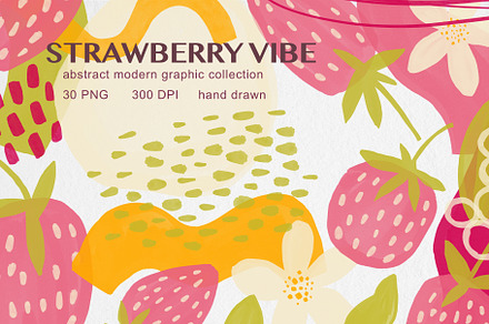 Abstract Modern Strawberry Graphic