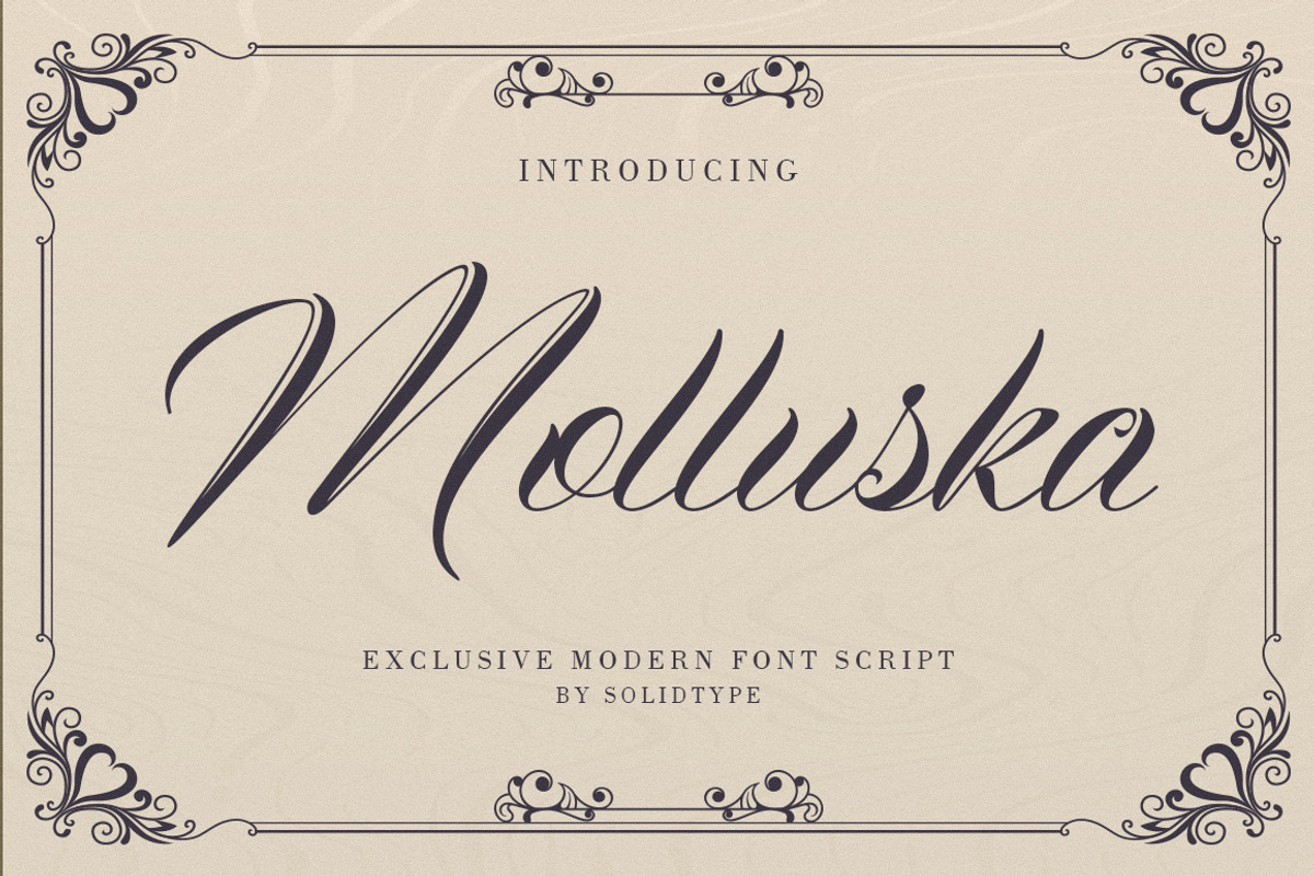 Molluska Script, a Script Font by Solidtype (Photo 1 of 6)