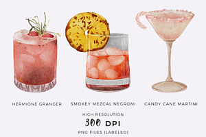 Watercolor Cocktail & Drink