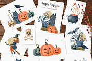 Happy Halloween watercolor set, a Decorative Illustration by Natalia Fedorova (Thumbnail 3 of 14)