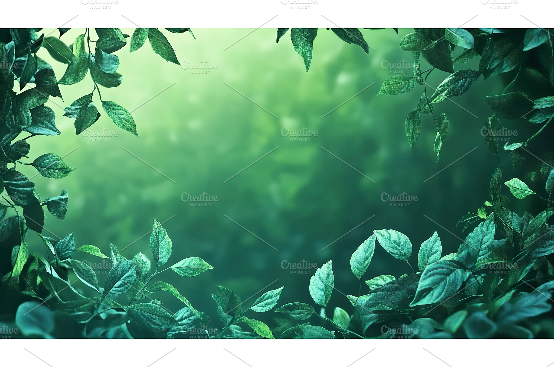 Lush green leaves forming a natural, a Nature Photo by Lermont51