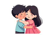 Hugging Couple Romance Clipart, a Seasonal Illustration by Creative design (Thumbnail 4 of 7)