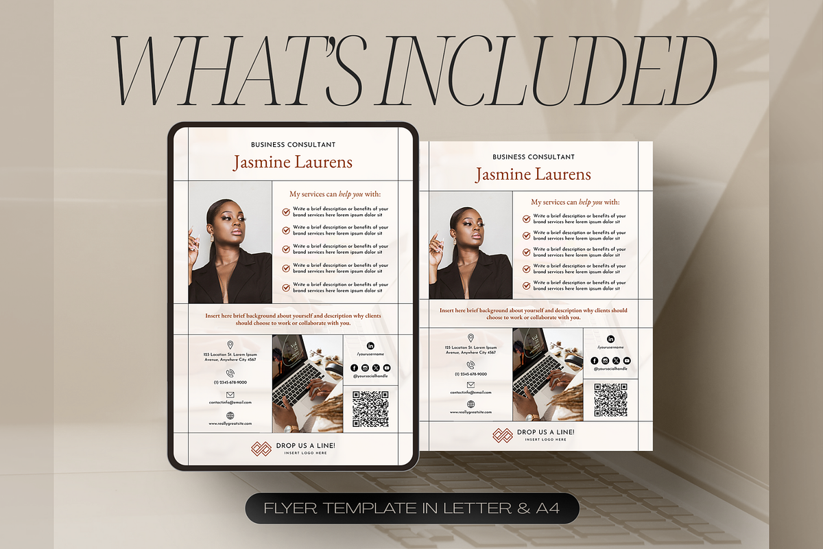 Business Card Flyer with QR Code, a Flyer Template by Creatif Foundry (Photo 3 of 5)