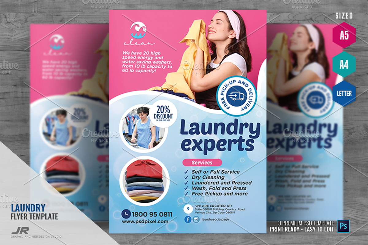 Laundry Care Expert Flyer, a Flyer Template by PSDPixel (Photo 1 of 5)