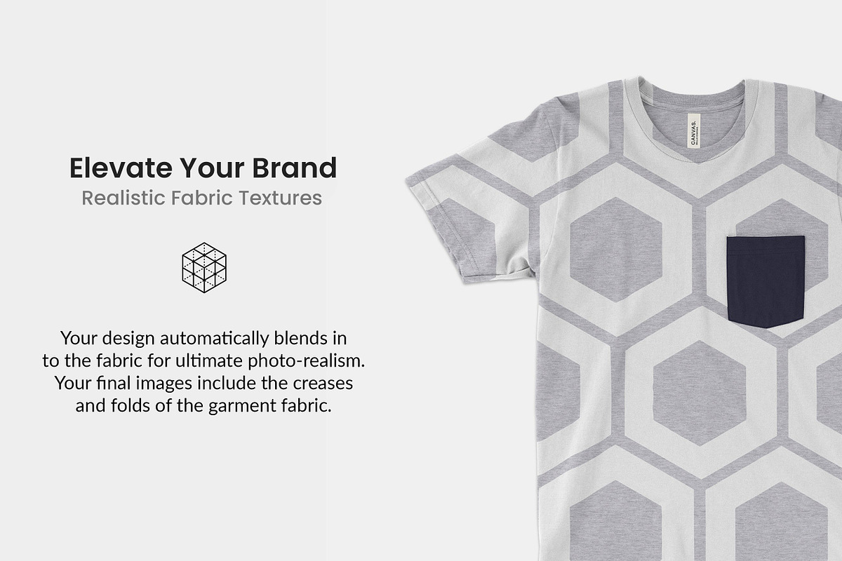 Bella Canvas 3021 Pocket Tee Mockups, a Shirt Mockup by Photific (Photo 4 of 6)