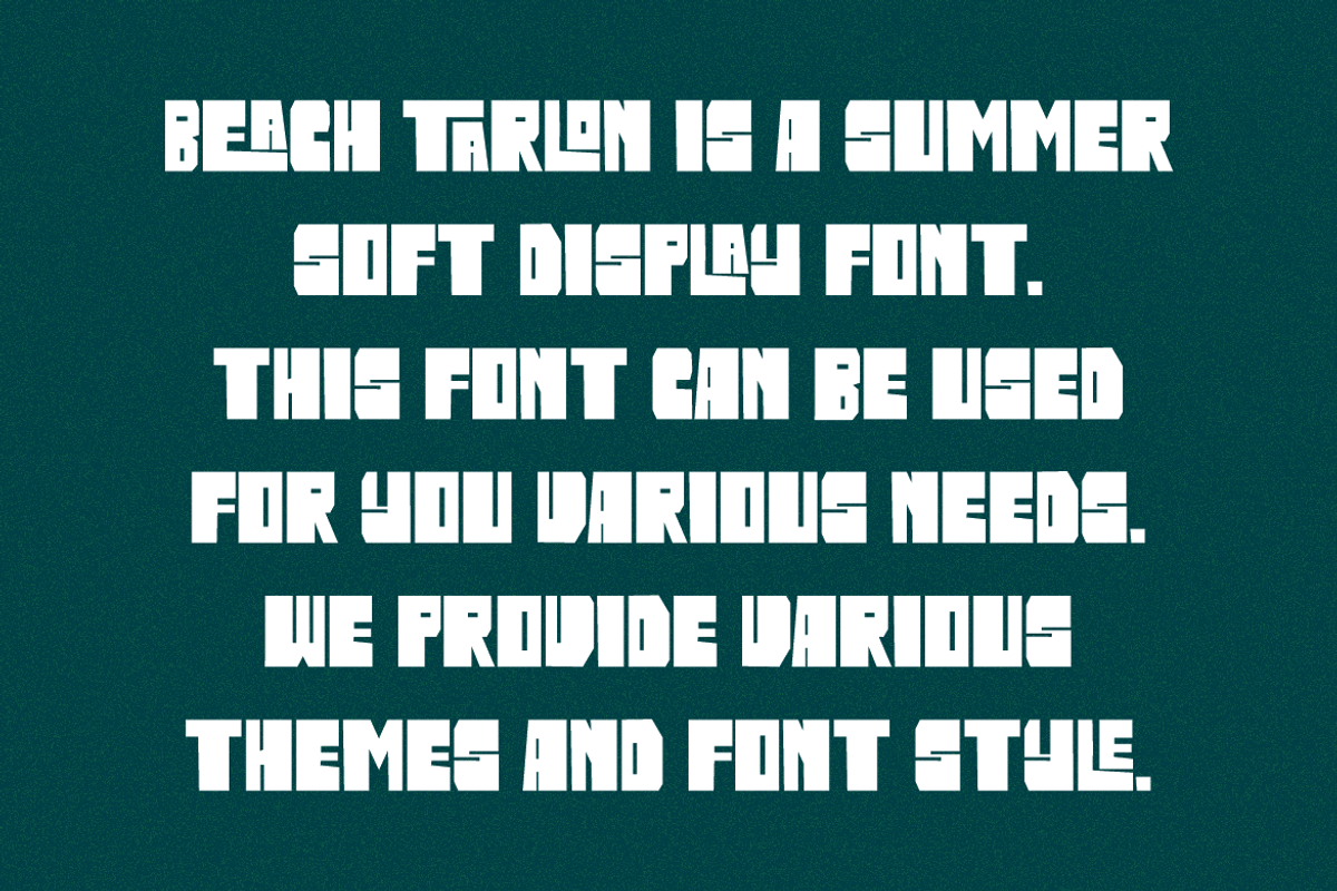 Beach Tarlon - Bold Font, a Sans Serif Font by Iqsiart Studio (Photo 4 of 7)
