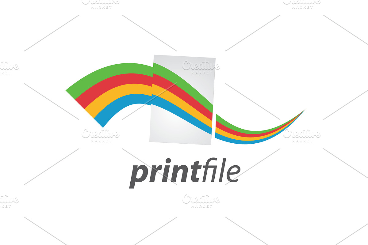 rainbow curve printing logo colorful, a Texture Illustration by LogosDen