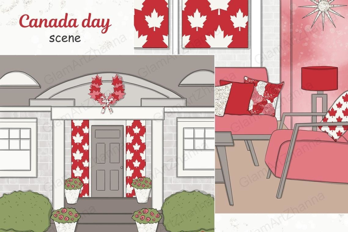 Canada Day Scene, a Seasonal Illustration by GlamArtZhanna (Photo 3 of 3)