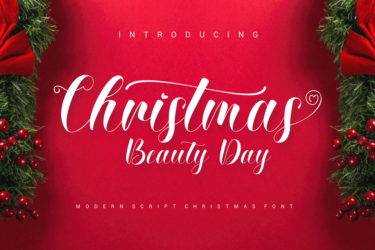 Christmas Beauty Day Font, a Handwritten Font by Onotype (Photo 1 of 5)