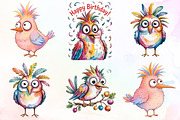 Cute Whimsical Bird Clipart, an Illustration by Sublimation Artist (Thumbnail 1 of 9)