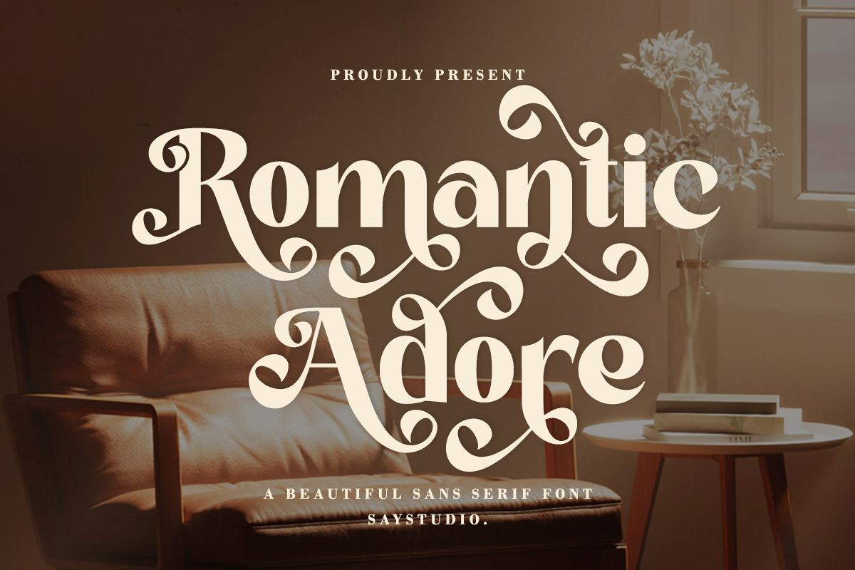 Romantic Adore - Beautiful Sans Font, a Sans Serif Font by Say Studio (Photo 14 of 14)