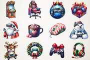 Christmas Gamer Clipart, an Illustration by RobertsArt (Thumbnail 5 of 7)